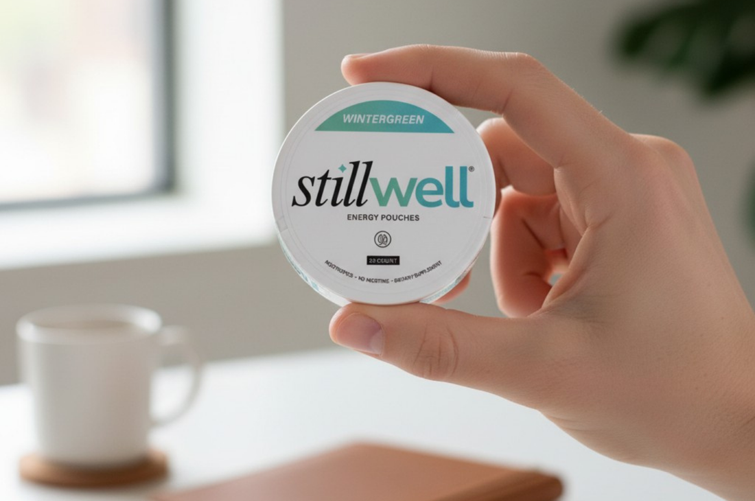 Hand holding stillwell tin